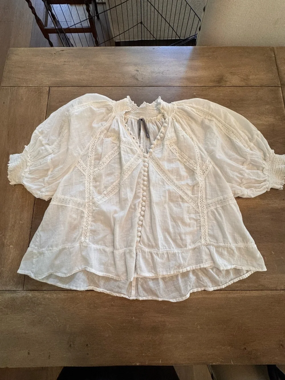 Anthropologie Puff-Sleeve Victorian Blouse